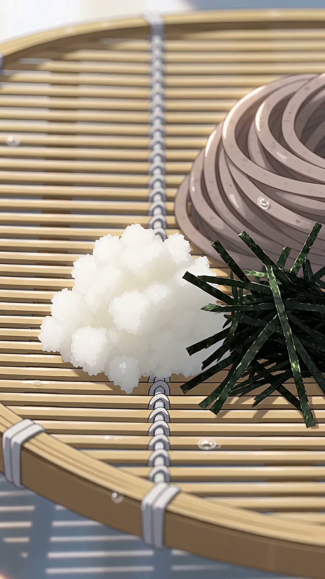 ice-water shocked soba