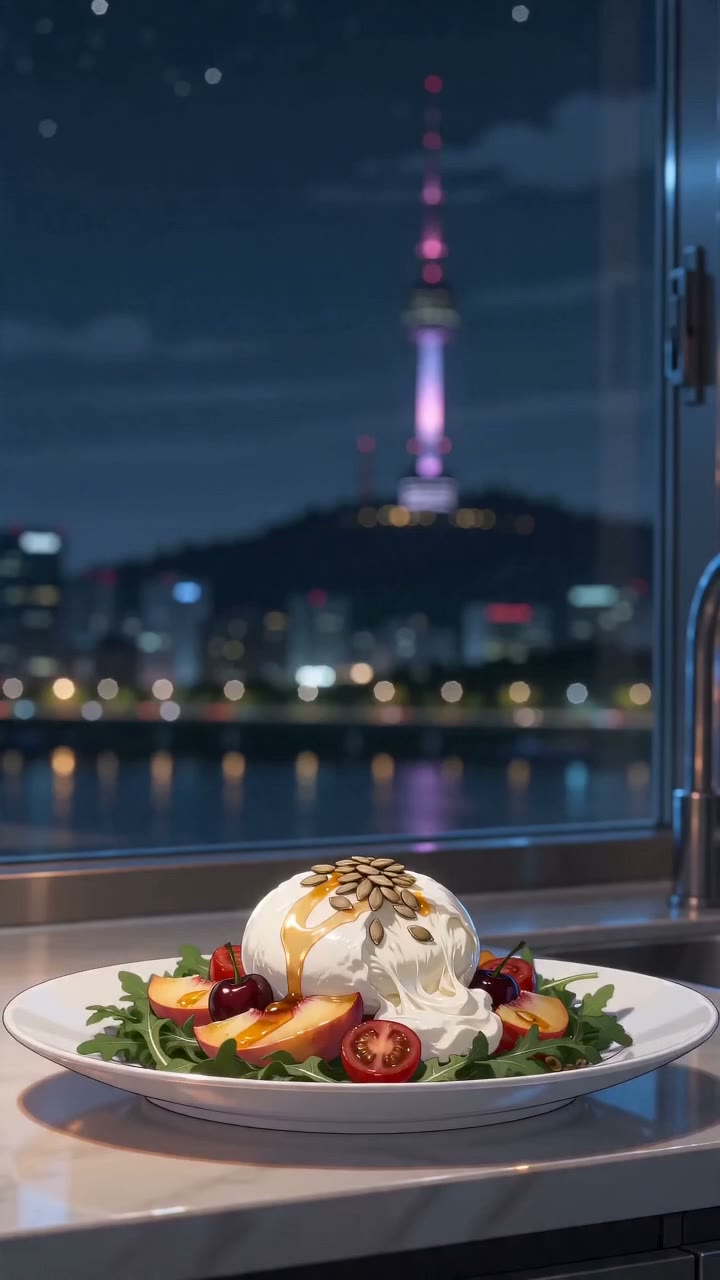 peach burrata salad