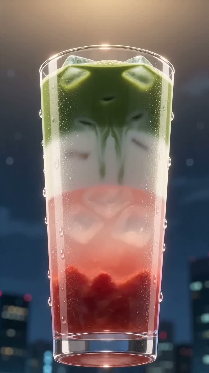 strawberry matcha latte