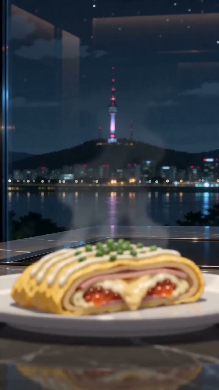 mentaiko ham rolled omelette